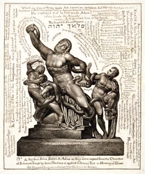 Le Laocoon comme Jéhovah avec Satan et Adam